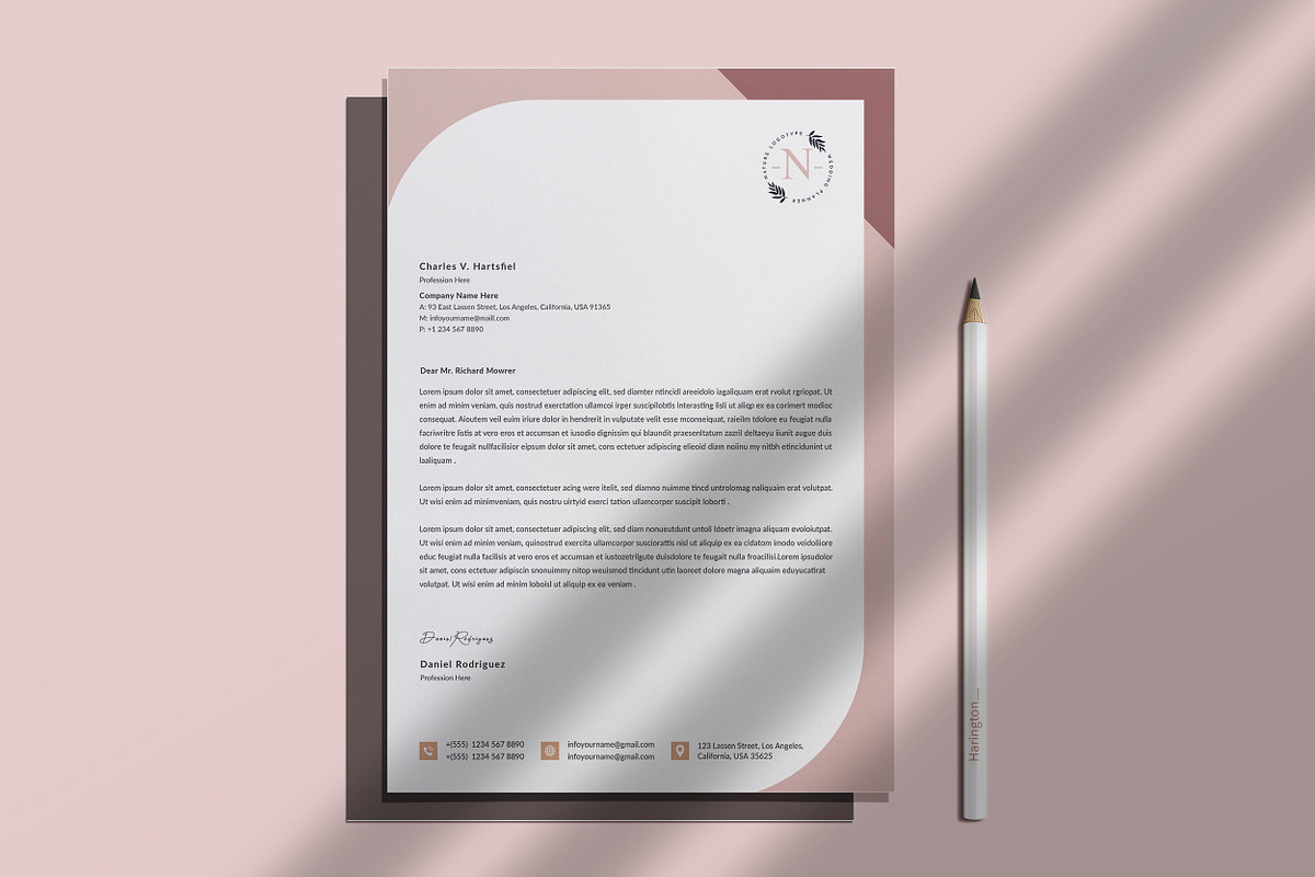 Letterhead Template Word, a Stationery Template by ResumeDevisers (Photo 7 of 7)