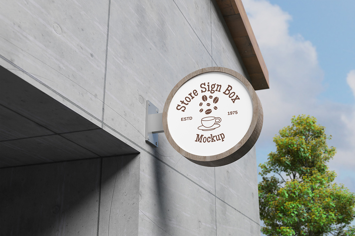 Store Sign Box Mockup, an Advertising Mockup by My Code Std (Photo 4 of 6)