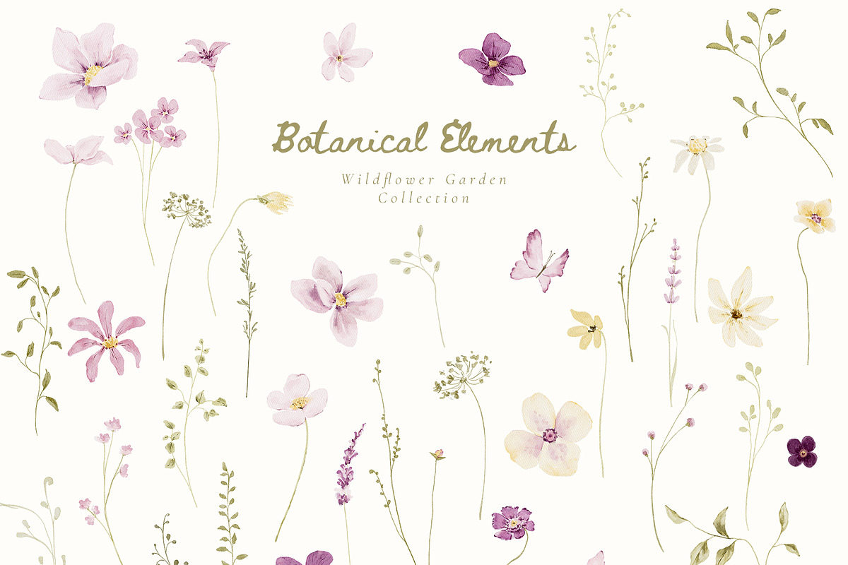 Watercolor Wildflower Garden, a Decorative Illustration by Altea Design Studio (Photo 3 of 18)
