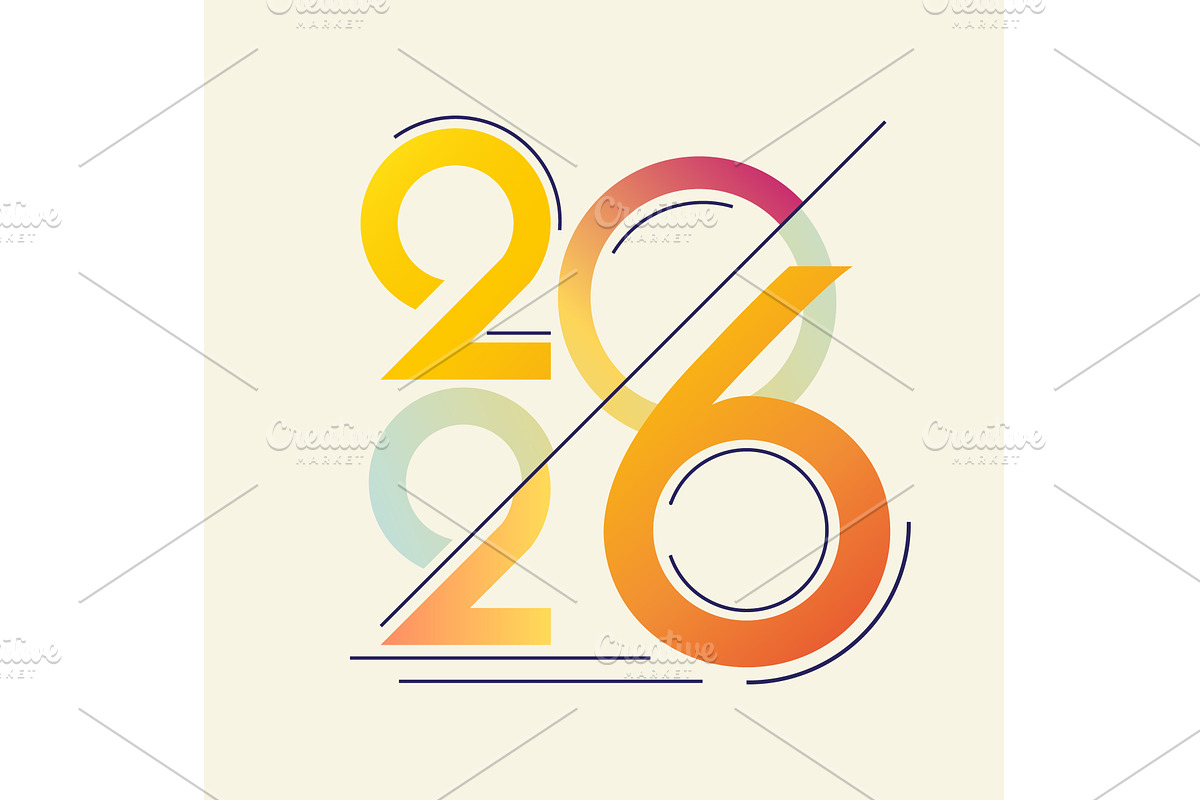 Creative Design to 2026 New Year, a Texture Illustration by JeanBet