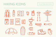 Hiking backpacking Icons, an Outline Icon by the cabin supply co (Thumbnail 1 of 4)