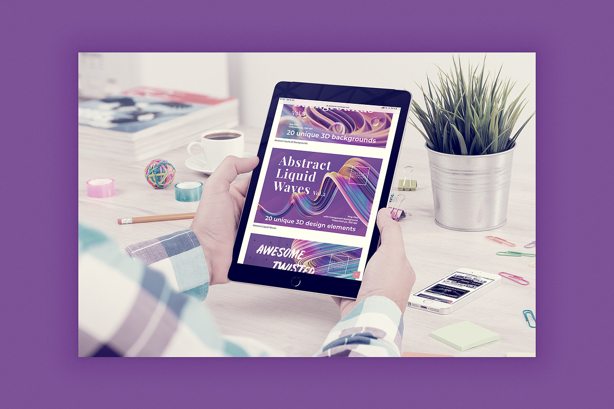 iPad Showcase Responsive Mockups, an iPhone Mockup by Mockups & Illustrations (Photo 5 of 9)