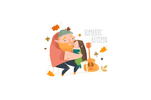Couple embracing on bench and drink, a Person Illustration by Maria Starus