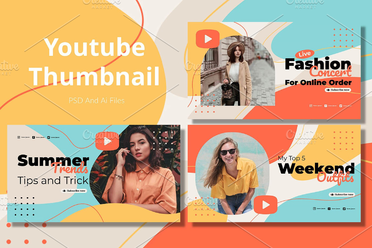 Summer YouTube thumbnail template, a Social Media Template by fashionaddict