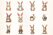 Easter Steampunk Bunny Clipart, an Illustration by CrexoraLab (Thumbnail 2 of 5)