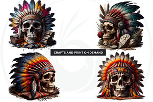 Western Skulls Clipart Set