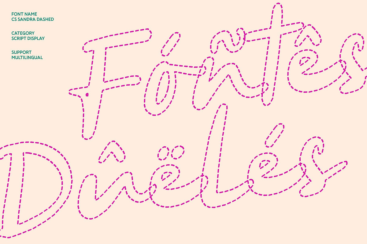 CS Sandra Dashed, a Script Font by Craft Supply Co. (Photo 7 of 8)