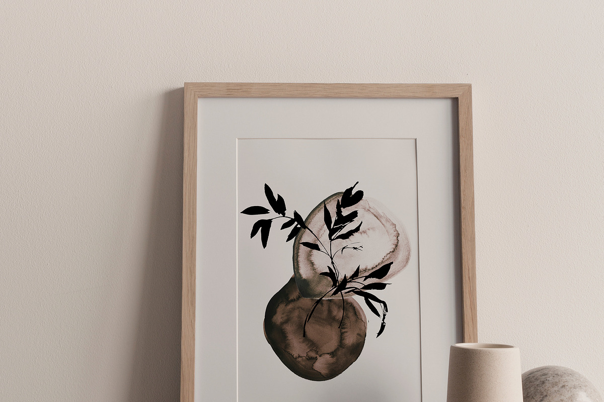 Japandi Abstract Watercolor Clip Art, a Decorative Illustration by whiteheartdesign (Photo 15 of 24)