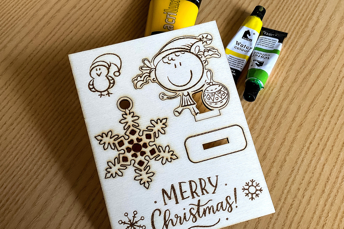 Laser Cut Christmas Cards DIY Craft, an Object Illustration by Bubert Art (Photo 6 of 6)