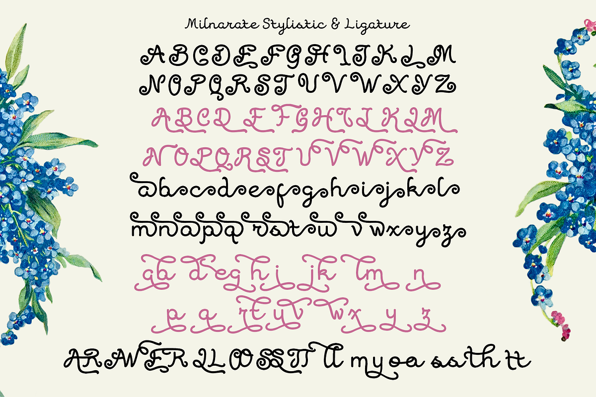 Milnarate Monoline Script, a Script Font by madeDeduk (Photo 4 of 8)