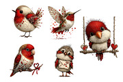 Whimsical Valentine Birds Clipart, an Illustration by Dream Creation (Thumbnail 8 of 8)