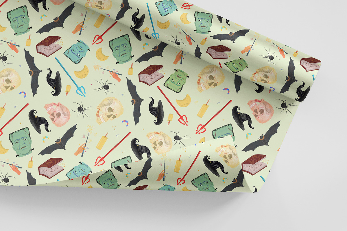 My Halloween: 8 Patterns, 28 motifs, a Pattern Graphic by Mente Volante Studio (Photo 6 of 12)