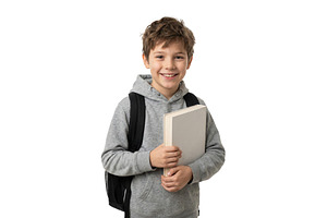 Happy Boy Holding a Book, a School & Education Photo by CREATIVEDEF