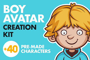 Cartoon Boy Avatar Creation Kit