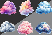 Watercolor Fluffy Clouds Clipart, an Illustration by Black Bird Studio (Thumbnail 5 of 6)