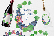 Watercolor Grapes Clipart, a Food Illustration by DiashaArt (Thumbnail 7 of 8)
