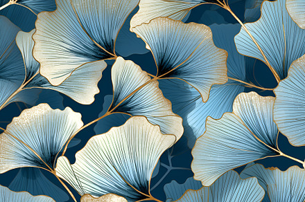 Ginkgo biloba abstract top view in b