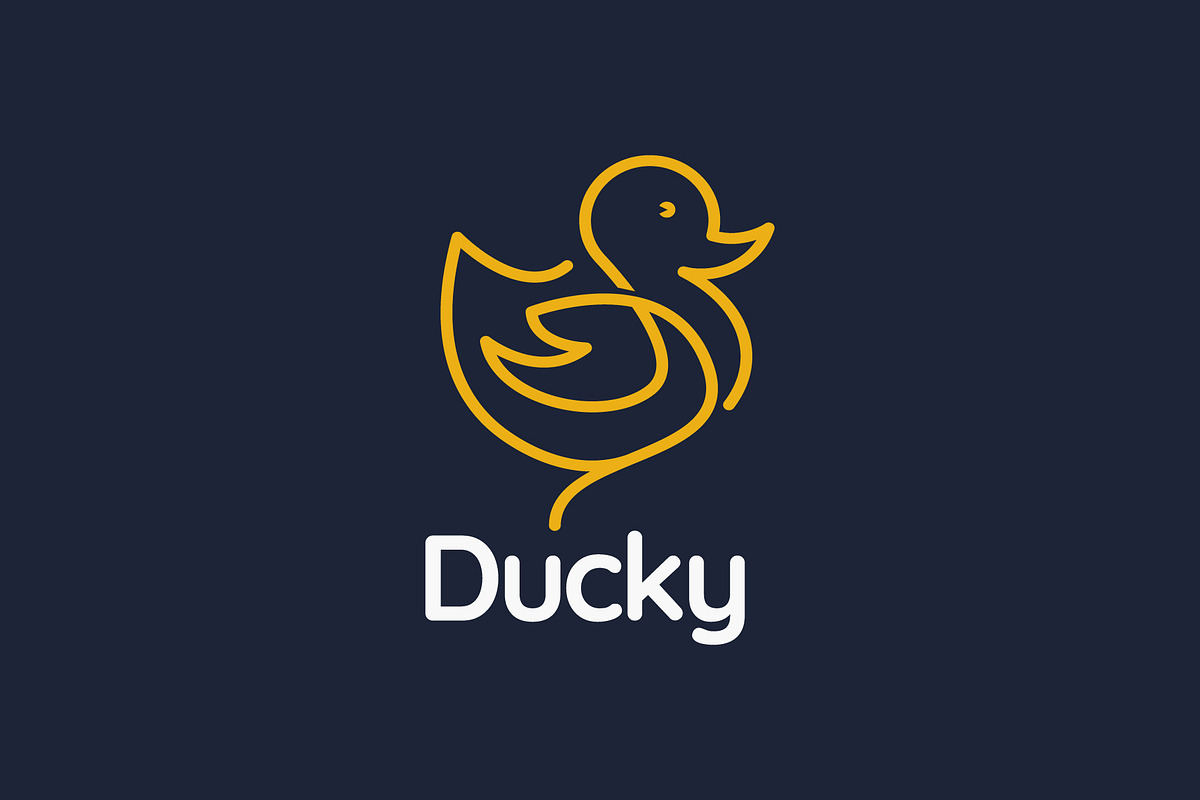 Ducky Duck Monoline Logo, a Branding & Logo Template by Cuanesia Std.