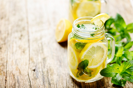 Mint lemonade containing mint, lemonade, and lemon, a Food & Drink Photo by hitdelight