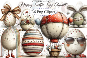 Happy Easter Egg Clipart, an Illustration by designcity5