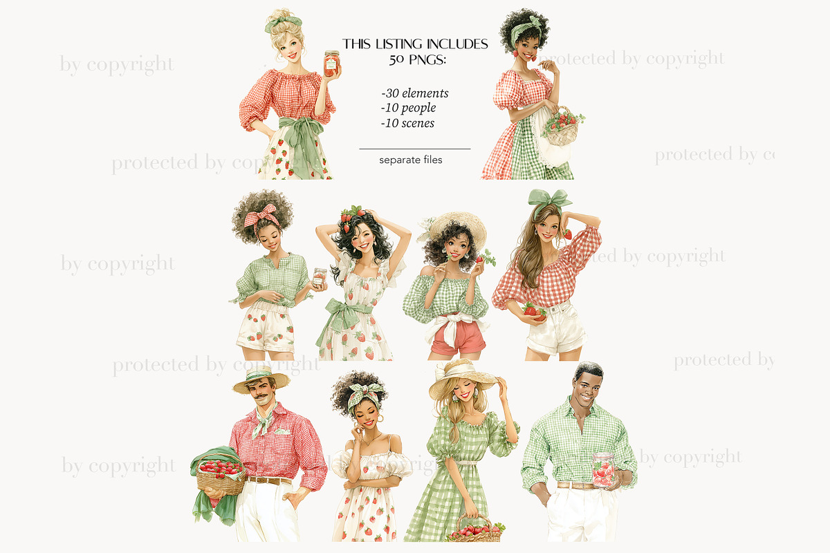 Strawberry Clipart PNG Images, a Seasonal Illustration by GlamArtZhanna (Photo 4 of 8)