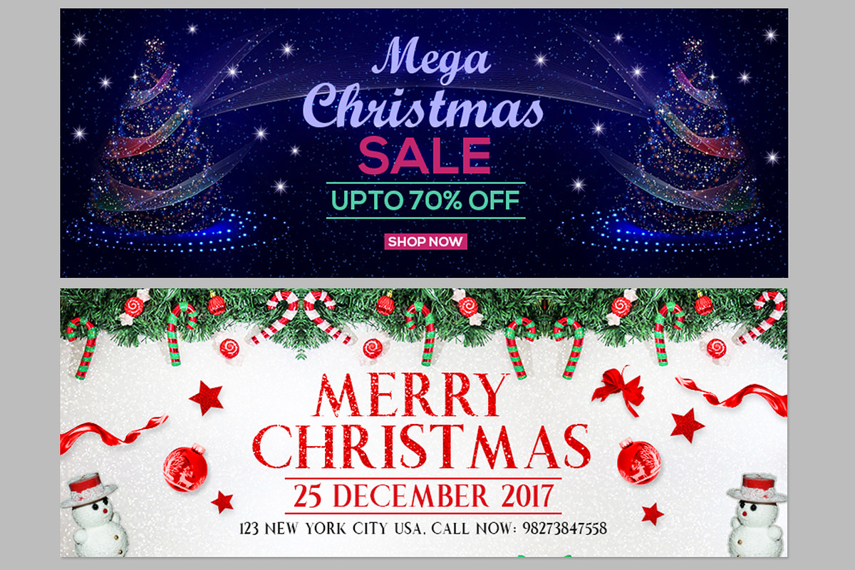 Merry Christmas Facebook Covers, a Social Media Template by Creative  designer (Photo 4 of 8)