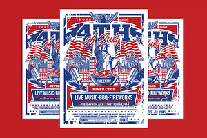 4th of July Celebration Flyer, a Flyer Template by Muhamad Iqbal hidayat