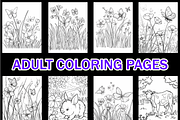 Spring Coloring Pages for Adults-V2, a Seasonal Illustration by Design Home (Thumbnail 3 of 7)