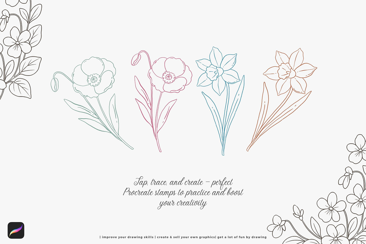 birth month flowers birds procreate