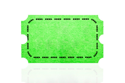 Green ticket isolated