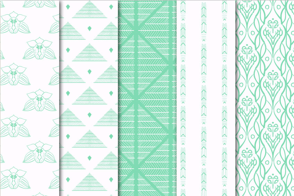 Digital Papers Mint Orchid preview 2