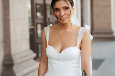 young woman bride in white dress, a Person Photo by Weddings, People, Travel
