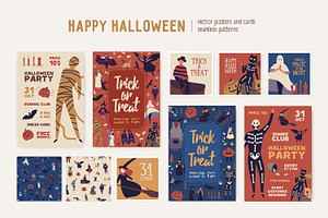 Halloween posters, cards, seamless, a Decorative Illustration by Good Studio