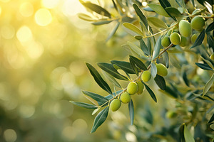 Olive trees with green leaves and fr, a Photo by Iftikhar Alam