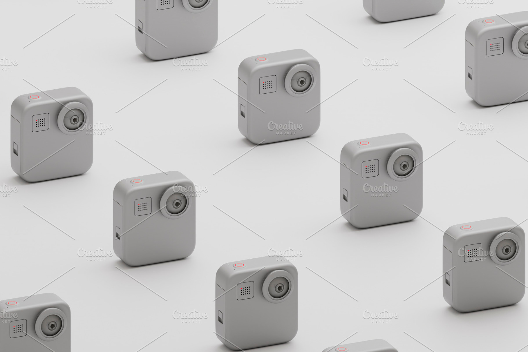 Action camera pattern background in minimalist 3D composition, a Technology Photo by RF Images