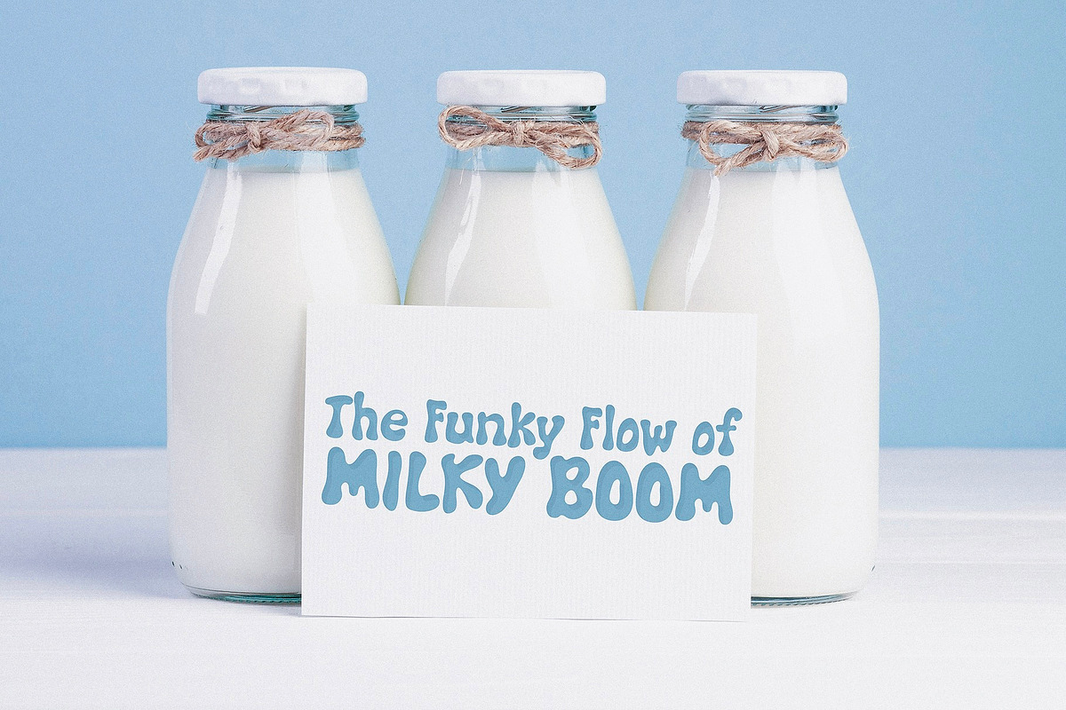 Milky Boom - Retro Groovy Font, a Handwritten Font by Kokoshka (Photo 7 of 8)