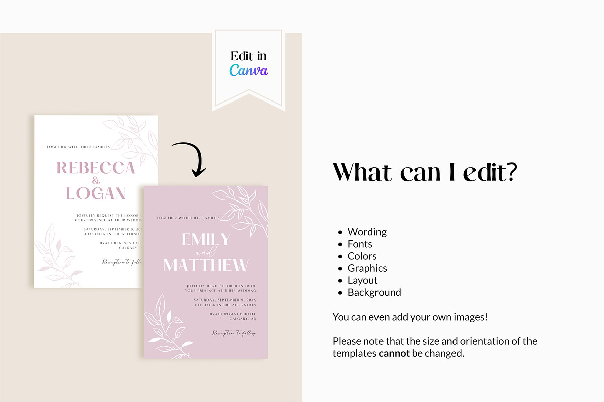 Blush Wedding Invitation Template, an Invitation Template by Cottontail Paper Shop (Photo 5 of 7)