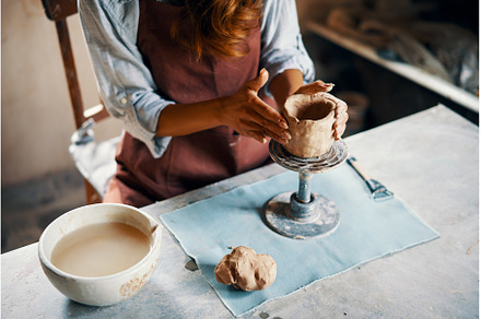 Female artist sculpts crafts with, an Arts & Entertainment Photo by Gladkov photography