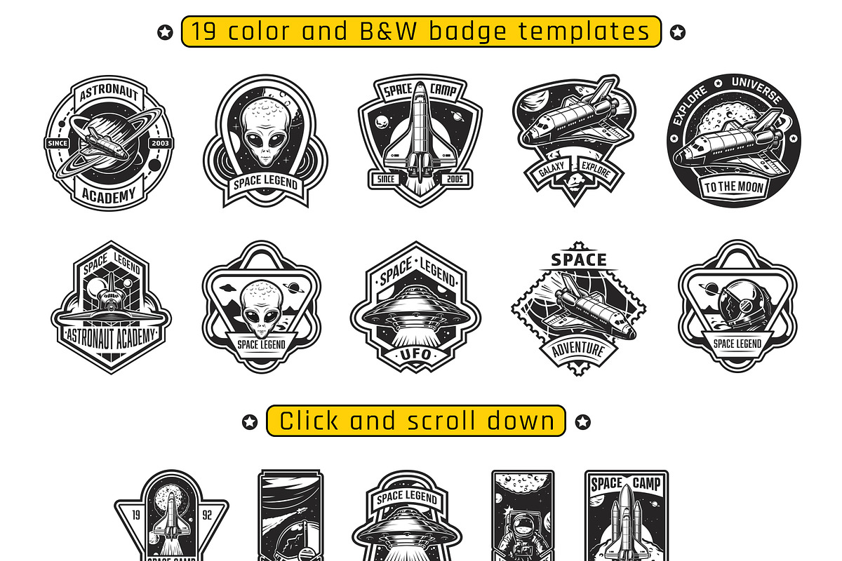 Space badge bundle, a Templates & Theme by DGIM studio (Photo 5 of 9)