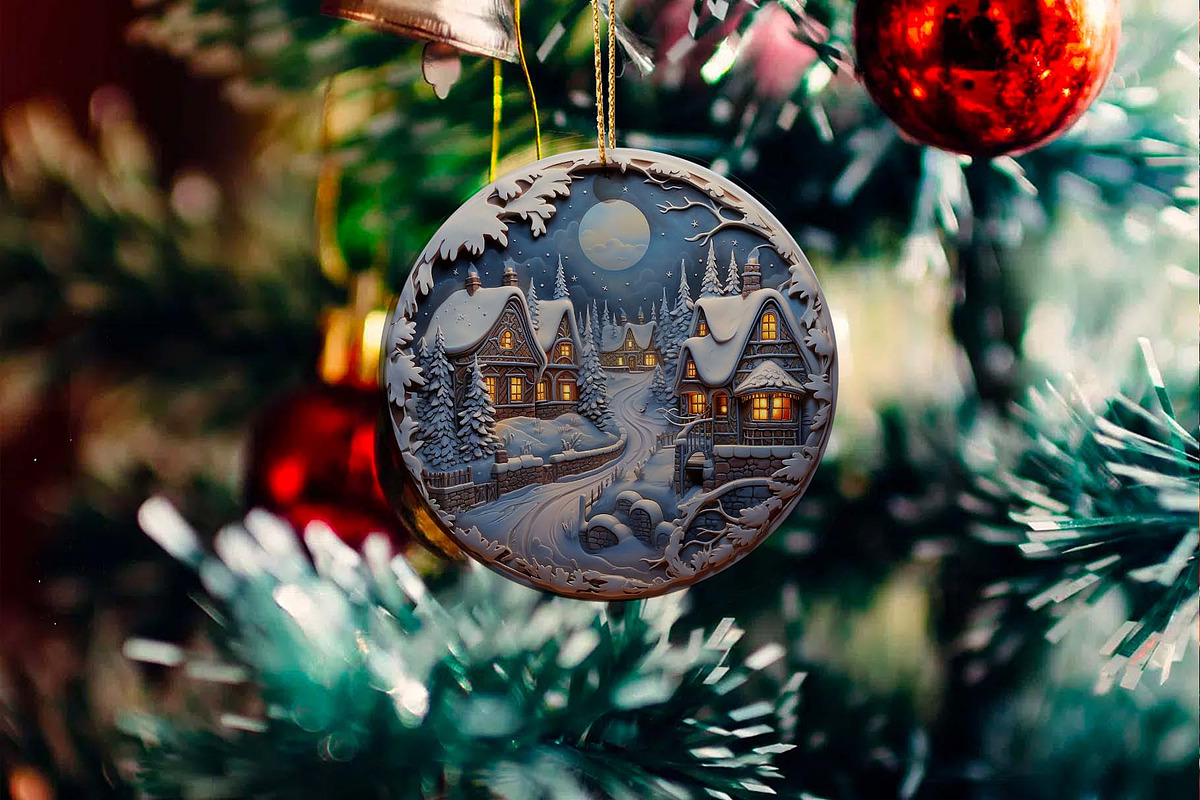 Christmas Ornament Bundle 3d, an Illustration by Moon Studio (Photo 2 of 6)