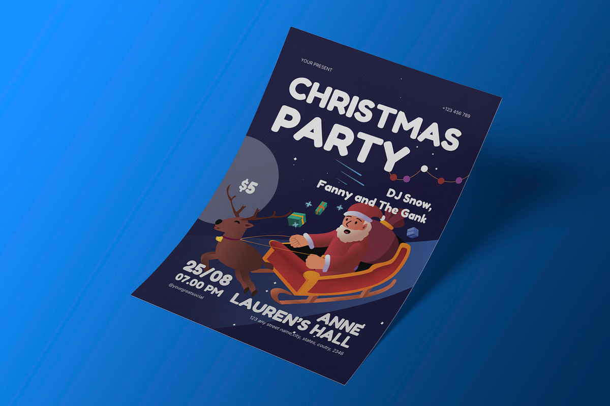 Christmas Party Flyer Template, a Flyer Template by Neermana (Photo 2 of 4)