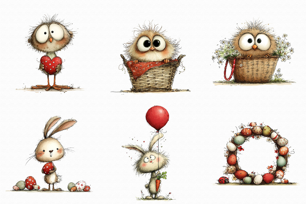 Whimsical Easter Clipart Bundle PNG, an Illustration by Libby Wishes (Photo 6 of 7)