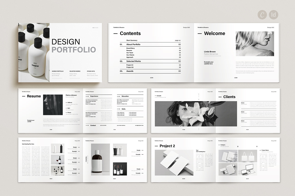 Design Portfolio and Resume Template, a Brochure Template by ArtisanaAura (Photo 1 of 12)