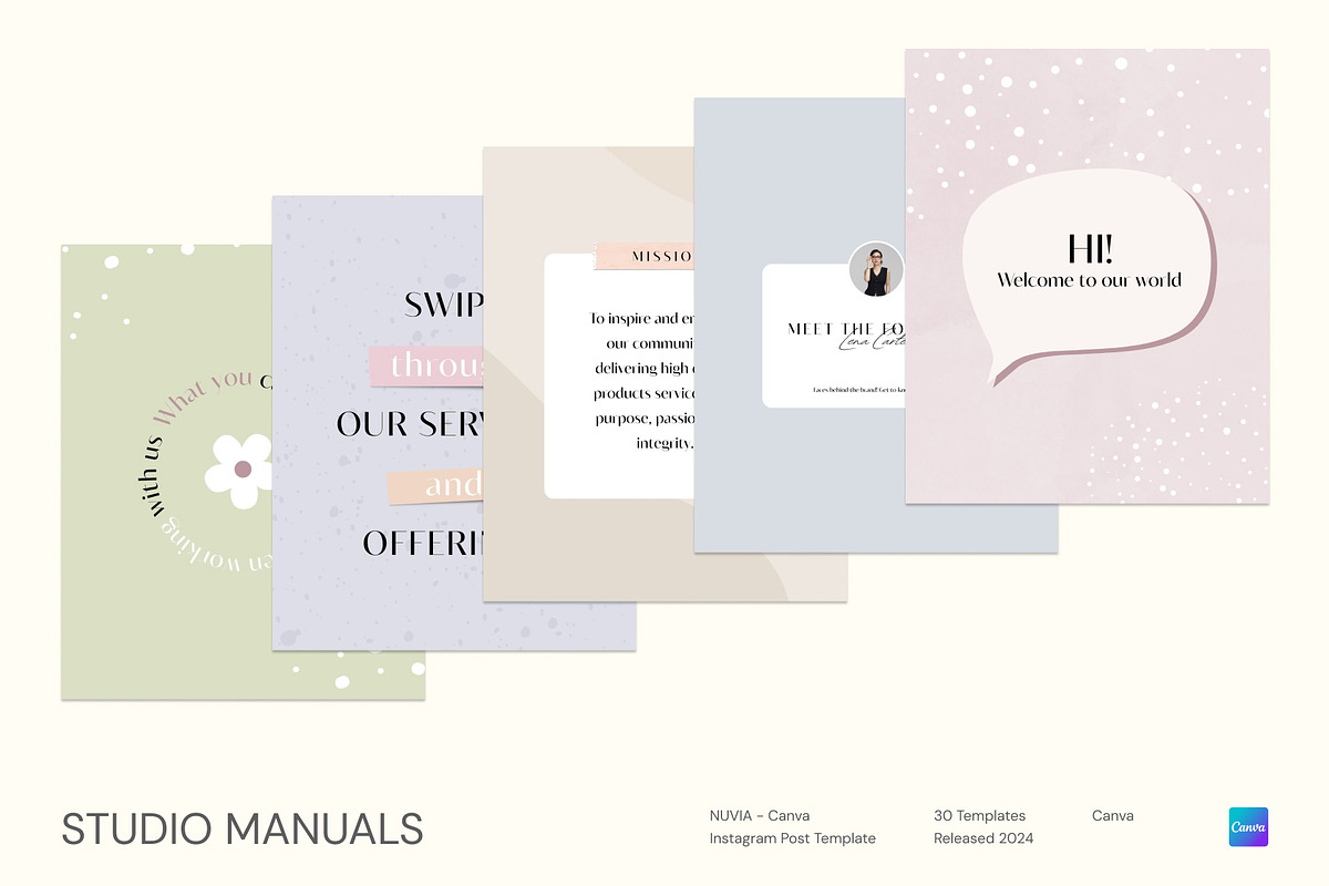 NUVIA - Canva Instagram Post Templat, a Social Media Template by Studio Manuals (Photo 2 of 8)
