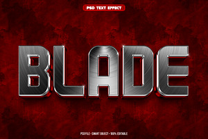 Blade 3D editable text effect, a Layer Style Add-On by Hello Muh