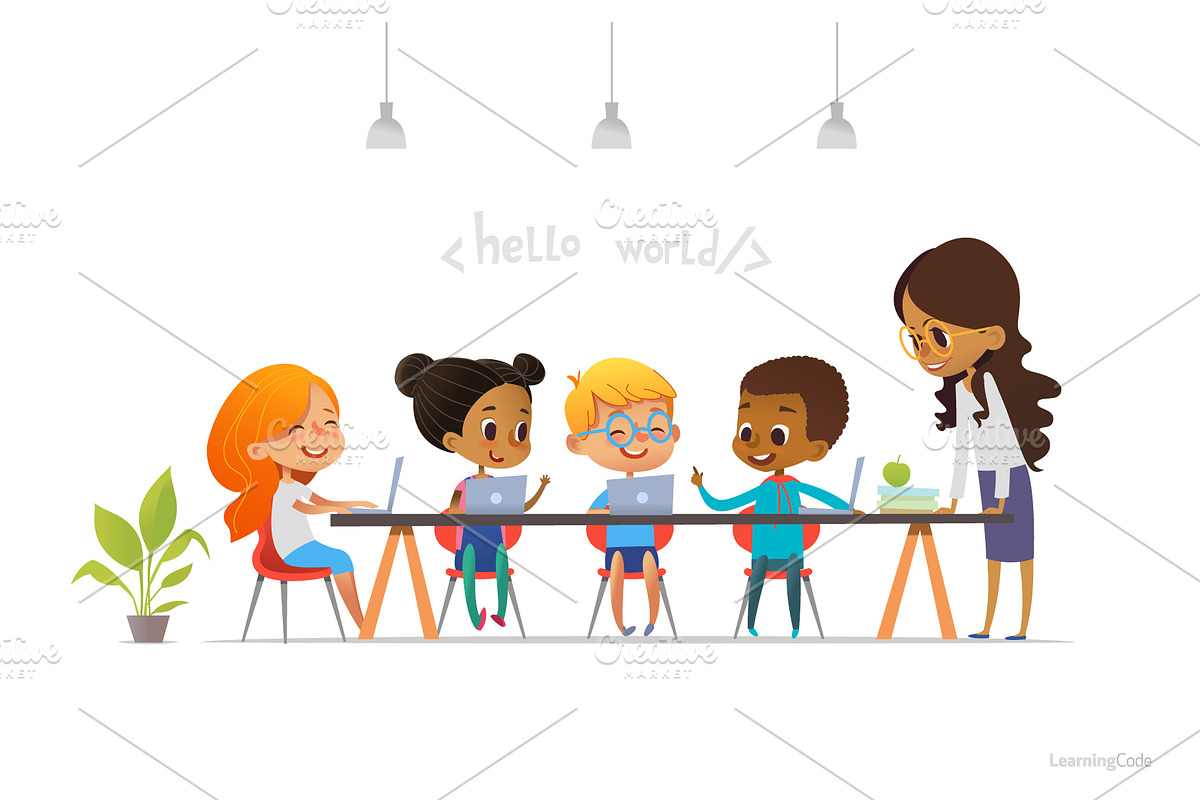 Coding for kids. Vector, an Education Illustration by FoxyImage