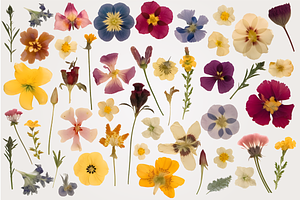 Pressed Flowers PNG Collection