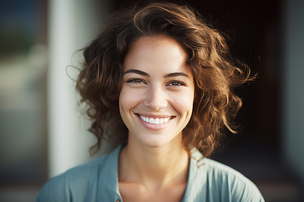 Cheerful Happy Woman Smiling at Cam