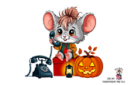 Fluffy Mouse PNG Clipart Bundle, a Graphic by Clipart Studio (Thumbnail 3 of 11)