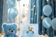 Boy baby shower invitation mockup, an Advertising Mockup by Blush Roses Print (Thumbnail 3 of 8)